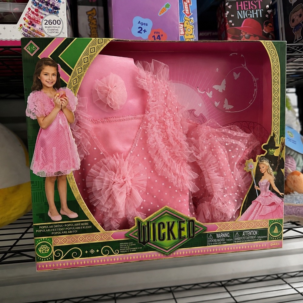 Jakks Wicked Popular Dress Kids Size 4-6X Pink Glinda Costume Missing Accessory